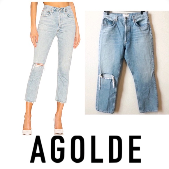 Agolde Denim - Agolde button fly high rise straight jeans